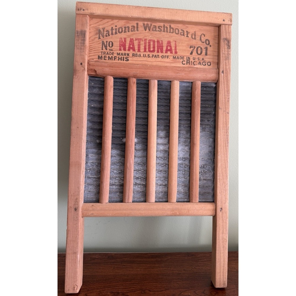 Vintage 1920s wooden National Washboard Company number 701 USA Memphis/Chicago‎